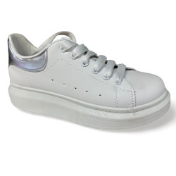 Alexander white/silver trainers