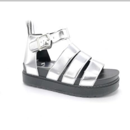 Fiorella Silver Gladiator Sandals