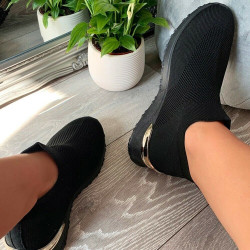 Classic all black slip on trainers