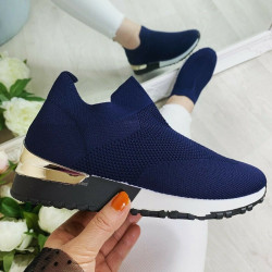 Classic navy slip on trainers