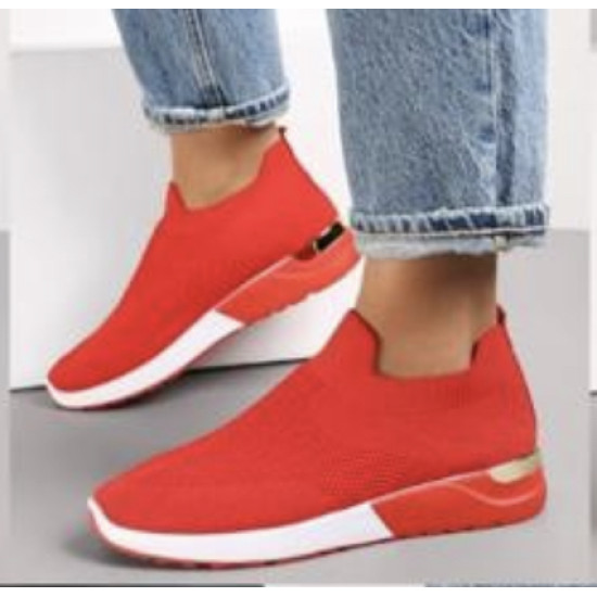 Classic all red slip on trainers